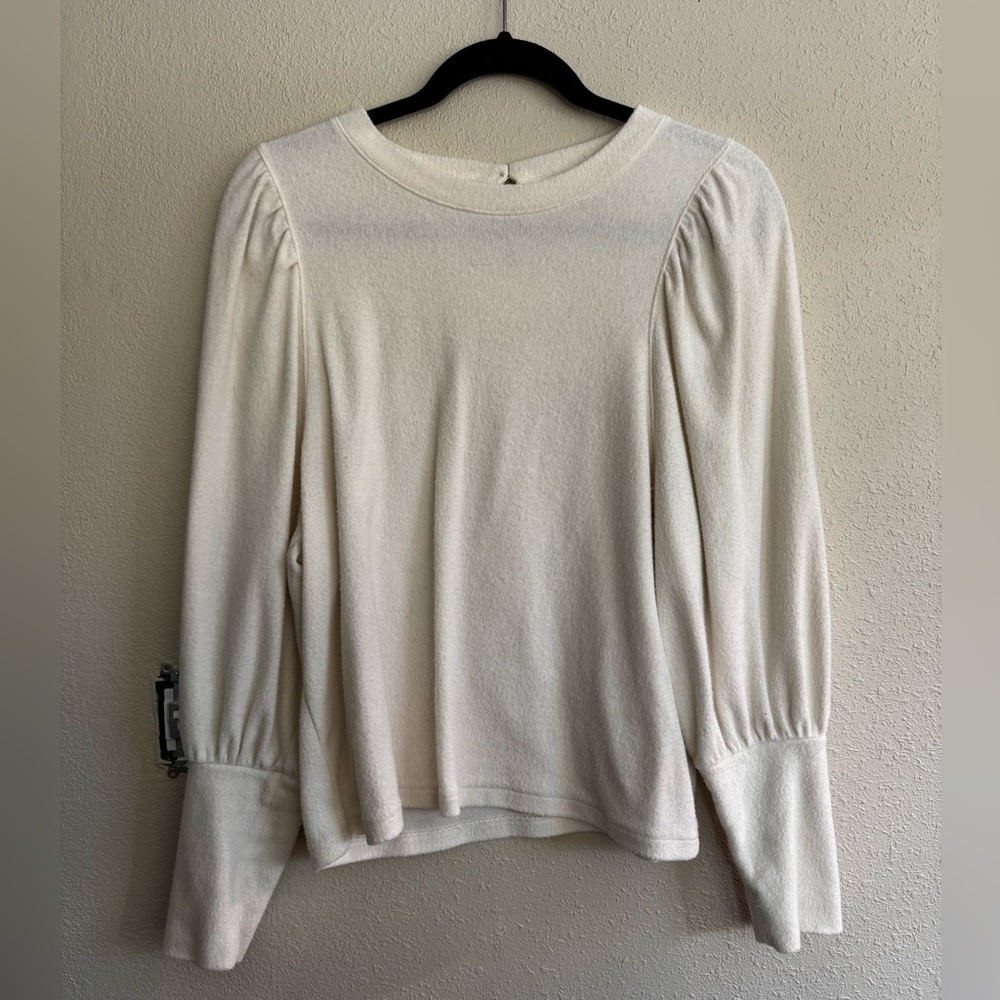 madewell cream puff sleeve sweater top